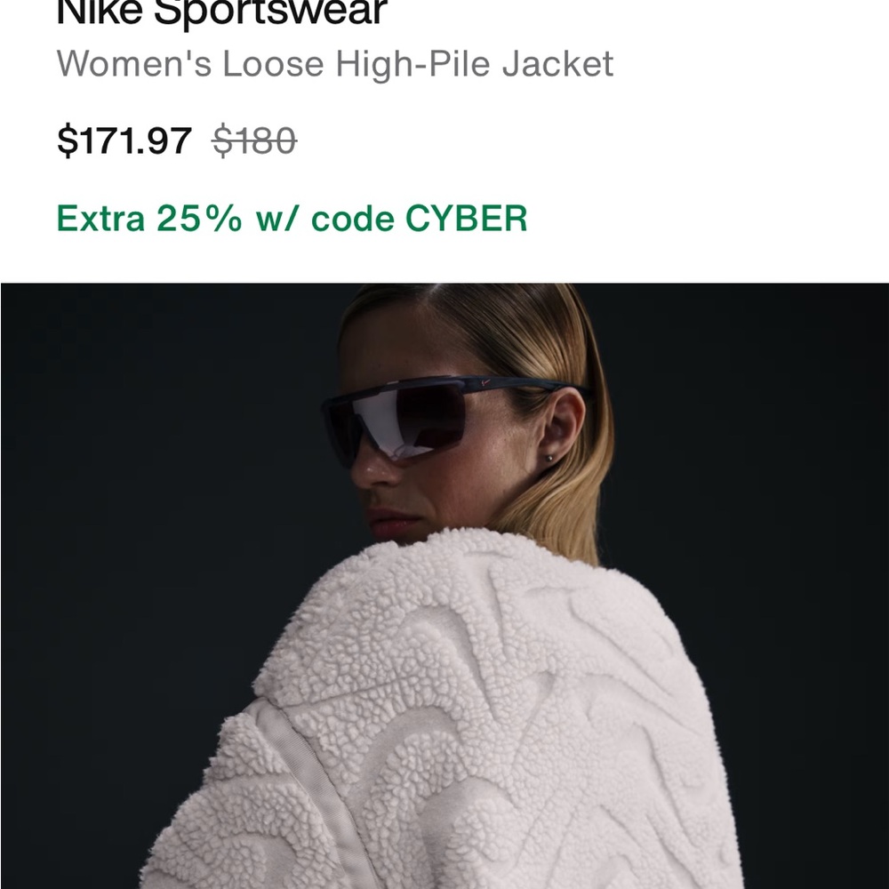 Nike Women's Loose High-Pile Jacket - Picture 2 of 3